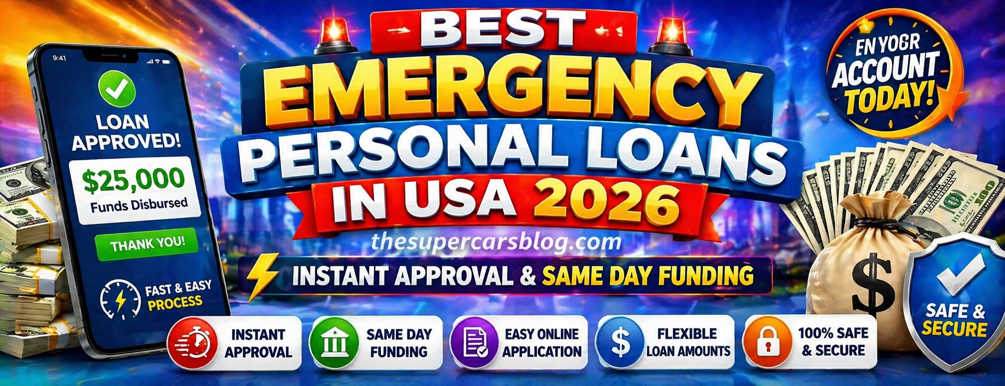 Best Emergency Personal Loans in USA 2026 – Instant Approval & Same Day Funding