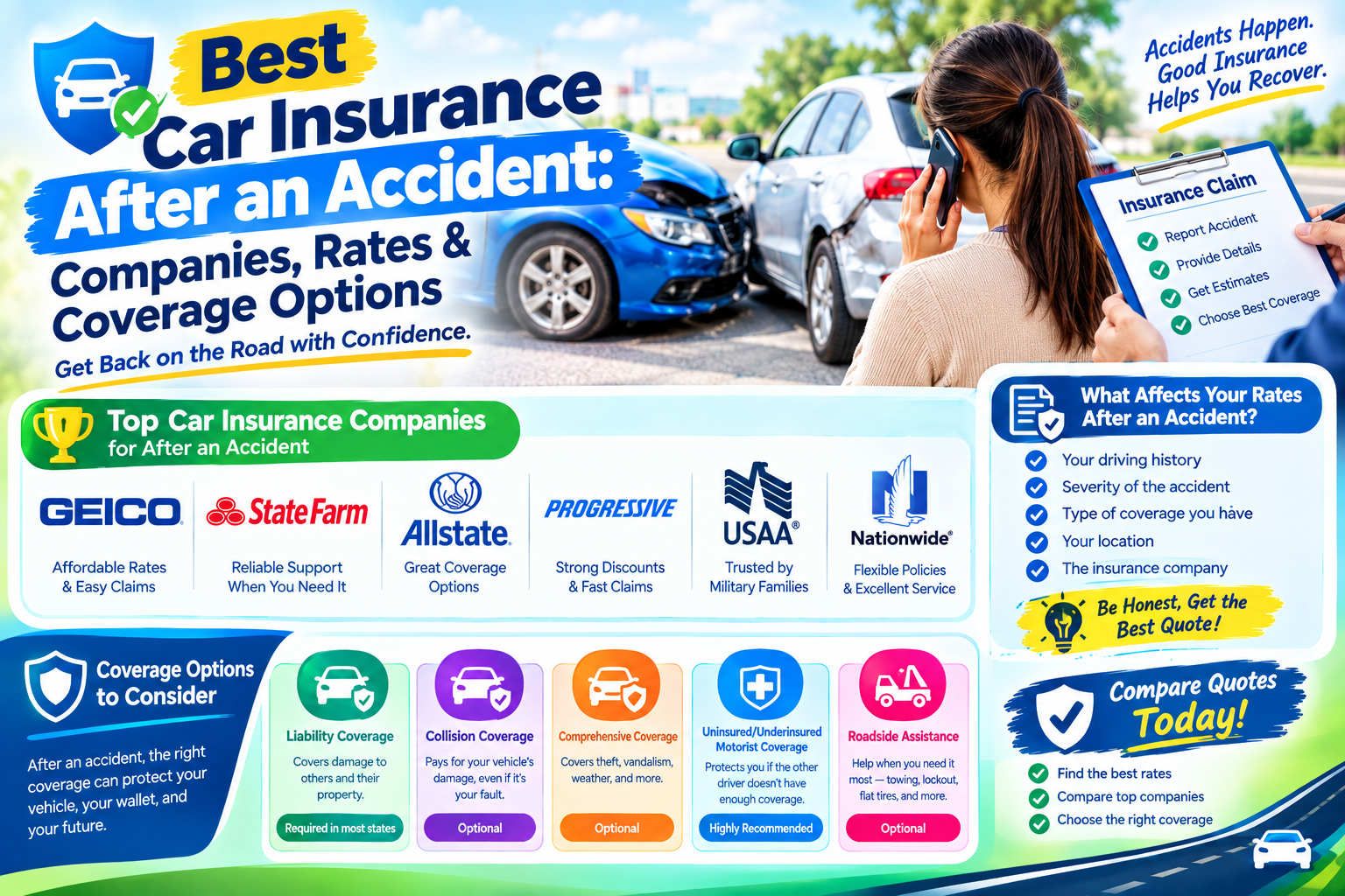 Best Car Insurance After an Accident Companies, Rates & Coverage Options